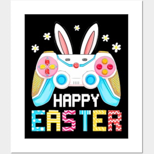 Easter Gamer Bunny Rabbit Video Game Boys Kids Gaming Posters and Art